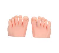 Oshhni Maniquí de uñas para práctica de pie falso, entrenamiento artístico, medio pie realista reutilizable, móvil y flexible para puntas de uñas con dedos, Color de Piel Claro