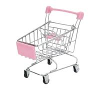 Oshhni Mini Carrito de Compras de Juguete, Carrito de Supermercado Pequeño, Carrito de Supermercado Miniatura Decorativo para Regalo, Rosa