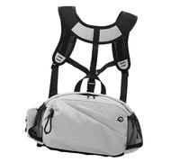 Oshhni Mochila con arnés para el Pecho, Multibolsillos, cómoda, Impermeable, para Entrenamiento, para Mujer y Hombre, Resistente a, para Correr, Blanco Beige