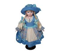 Oshhni Muñeca Rural de de 15,75 Pulgadas con Sombrero y Cabello, muñeca de Vestida para Mesa, Azul