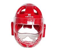 Oshhni Niños Adultos Karate Headgear Impermeable Transpirable Soft Head Gear Safety Head Guard Head Protector para Muay Thai Grappling Sparring Sanda, Rojo, SG