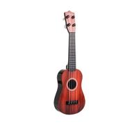 Oshhni Niños Ukulele Toy Four String Guitar Guitar Portable Preschool Learning Instrumento musical de guitarra pequeña para niños principiantes de más de 3, Rojo
