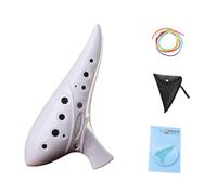 Oshhni Ocarina con cancionero, bolsa de cuello Piccolo para niños y adultos amantes de música, Blanco