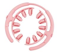 Oshhni Rodillo de Masaje para piernas con 12 Ruedas, portátil, Ligero, Flexible, 28 x 26 x 4 cm, versátil, Desmontable y con tensión Ajustable, Rosa