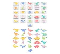 Oshhni Rompecabezas de Animales con Letras del Alfabeto de Madera, Rompecabezas de Animales con Forma de Dinosaurio con Tarjetas, Juego de combinación para