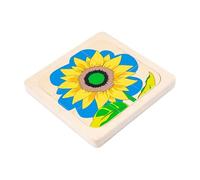Oshhni Rompecabezas de Madera del Ciclo de Vida, Rompecabezas Infantil, Juguete Educativo para niños y niñas, Herramienta didáctica, Regalo para el, Girasol