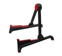 Oshhni Soporte plegable para guitarra con patas de goma para instrumentos de cuerda, antideslizante, portátil, para guitarra clásica y, Negro Y Rojo