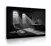 OSHIONARTE Arte mural en lienzo en blanco y negro Estudio minimalista Cuadros Academias oscuras Habitación victoriana Estética Decoración de pared 30x45cm Marco interior