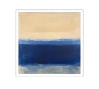OSHIONARTE Decorazioni murali astratte Arte murale blu scuro beige Poster moderno di metà secolo per decorazioni di stanza Stampe estetiche contemporanee di pittura 60x60cm Senza cornice