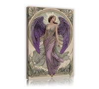 OSHIONARTE Estampados estéticos de lienzo de Alphonse Mucha Decoración Art Nouveau Estampado de Dama Pintura clásica famosa Retrato vintage para decoración de salón 75x110cm Marco interior