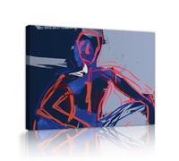 OSHIONARTE Minimalismo moderno Arte mural de lienzo Figura misteriosa Abstrac bloques de color Estampado en lienzo Póster de graffiti Arte urbano para dormitorio76x101cm Marco interior