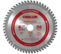 Oshlun SBFT-065056A - Hoja de sierra para sierra Tcg no ferrosos de 6-1/2 pulgadas, 56 dientes, con eje de 20 mm, para Dewalt DWS520 y Makita SP6000