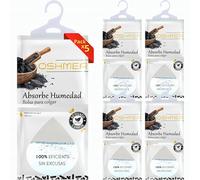 OSHMEA® Pack de 5 Bolsas Antihumedad PREMIUM con CARBON ACTIVADO | Bolsas Deshumidificadoras para colgar | Deshumidificador Armario | Previene Humedad y Malos Olores en Ropa y Armarios | Alta Eficacia