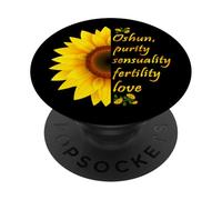Oshun Orishas Goddess Oxum Ifa Yoruba Religion Gift Black PopSockets PopGrip Adhesivo