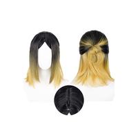 OSIAS Kozume Kenma Peluca Negra a Dorada Ombre Corta de Cabello Sintético Resistente al Calor