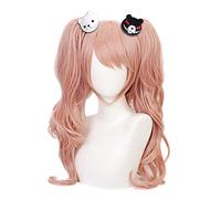 OSIAS Peluca Cosplay Anime, Peluca con Capucha Gratuita, para Halloween, Fiesta, Carnaval, Vida Nocturna, Conciertos, Bodas(Enoshima Junko)
