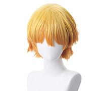 OSIAS Peluca Cosplay Anime, Peluca Demon Slaye, Redecilla Gratis, Para Halloween, Fiesta, Carnaval, Vida Nocturna, Conciertos, Bodas, Regalo de Cumpleaños(Agatsuma Zenitsu)