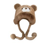 Osier Kids Baby Girls Boys Winter Warm Soft Waxy Animal Pattern Velvet Cute Hat Gorro Conejo Gato, caqui, Talla única