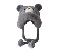 Osier Kids Baby Girls Boys Winter Warm Soft Waxy Animal Pattern Velvet Cute Hat Gorro Conejo Gato, gris, Talla única