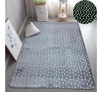 Osifoo Alfombra luminosa que brilla en la oscuridad, para dormitorio, sala de estar, moderna alfombra de interior para decoración del hogar, estrella gris, 200 x 100 cm