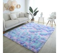 Osifoo Rugs Luxury - Alfombra de felpa suave para niños, lavable, para sala de estar, dormitorio, mesita de noche, color azul, 120 x 60 cm