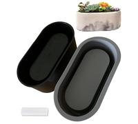 Osilifen Molde ovalado de silicona más grande, forma ovalada de 7 x 3.3 pulgadas (largo x alto), modelo de silicona para macetas de hormigón, modelo de hormigón de plantas suculentas, molde de maceta