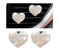 Osilly Clips de ventilación para ambientadores de coche, 2 piezas de clip de salida de aire acondicionado, difusor de diamantes de imitación de cristal, decoración interior de automóvil brillante,