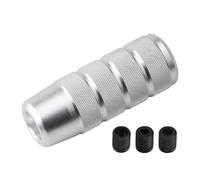 Osilly - Pomo de palanca de cambios de 95 mm para automóvil, mango para cambio manual, aluminio, con 3 adaptadores roscados M8 M10 M12 x 1,25, universal para vehículos con cambio manual (plateado)