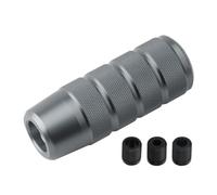 Osilly - Pomo de palanca de cambios de 95 mm para automóvil, mango para cambio manual, aluminio, con 3 adaptadores roscados M8 M10 M12 x 1,25, universal para vehículos con cambio manual (gris)