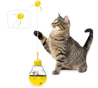 Osinaga Juguete Interactivo para Gatos Juguete Interactivo, Palo para Gatitos, Juguete para Adelgazar, Pelota Divertida para Gatitos, Dispensador de Comida Lenta con Comedero de Juguete (Yello)