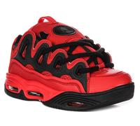 Osiris D3 2001 Chunky Sole Lace Up Skate Mujer Trainer En Rojo Negro EU 37-47