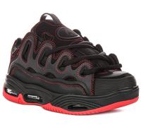 Osiris D3 2001 Chunky Sole Lace Up Skate Mujer Trainer En Negro Rojo EU 36-41