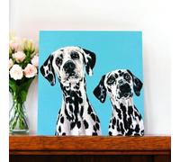 Osiris Trading UK Azulejo artístico de cerámica con diseño de perros dálmatas Brother & Sister de Victoria Coleman, 20 x 20 cm, listo para colgar, regalo en caja, decoración del hogar de los amantes