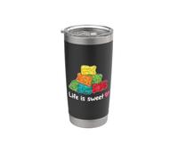 Osito de gominola Life Is Sweet, divertido, amantes de los caramelos, niñas y niños Vaso térmico de acero inoxidable de doble pared