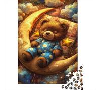 Osito de Peluche en Luna Puzzle para Adultos Puzzle de 1000 Piezas Escena de Nubes Sueños Juego Papel Relajación Decoración Hogar Regalo Familiar 70x50cm/1000pcs