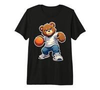 Osito de Peluche Guay Jugando al Baloncesto Streetwear Camiseta Premium