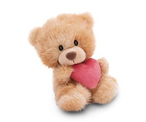 Osito de peluche marrón claro con corazón 18cm colgante - marrón claro - Peluche suave, lindo para abrazar y jugar, para niños y adultos, una idea de regalo - 61559