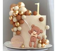 Osito Decoracion Tarta,Bolasdecoracion Tartas,31 Piezas Decoracion Tartas Cumpleaños Decoracion Tarta Oso Estrellas, Bear Cake Topper para Bodas, Fiestas,Cumpleaño