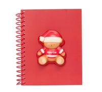 OSITO ROJO FELICES FIESTAS - Bloc de Notas Frontal, Libreta, Cuadernos, Ideal para Niños en Edad Escolar, Cómodo y Versátil, Calidad y Resistencia, 13.5x1.9x17.9 cm