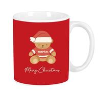 OSITO ROJO FELICES FIESTAS - Taza Grande de Cerámica, Resistente, Ligera, Duradera, 350 ml, 8x9.5 cm