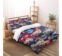 Ositos de Peluche Funda Edredon 3 Piezas con Impresión En 3D Joy ToyAnimals con Funda Almohada Double（200x200cm） Microfibra Juego De Cama para para Niñosy Hombres