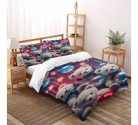 Ositos de Peluche Juego De Funda para Edredón 3 Piezas 3D Impresa Joy ToyAnimals con Cremallera Y Funda De Almohada Super King（260x220cm） Microfibra Juego De Cama para