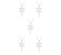 osiuujkw 5 Juegos de Collar De Moda Minimalista con Detalle De Cuentas para Estilo Universal Colgante De Hotel Tokyo Personalizado Acero Inoxidable Plata, Plata 5Conjunto