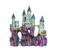osiuujkw Adorno decorativo de castillo para acuario con colores vivos para la decoración de peceras. Cuenta con una base resistente que lo mantiene estable, RQ.139B