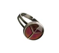 osiuujkw Anillo ajustable con símbolo de la paz que cambia de color y refleja el estado ánimo. Complemento para tu colección joyas. Anillo con cambio color y estilo personal. Símbolo la paz
