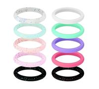 osiuujkw Bandas de goma de silicona Anillos de boda Juego de anillos de silicona Ciclismo Natación Trabajo manual Garantizando máxima seguridad y