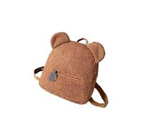 osiuujkw Bolso de peluche para niños pequeños, mochilas personalizadas, cómodo bolso de guardería, minimochila personalizada para niñas pequeñas, Marrón