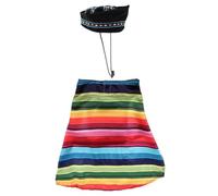 osiuujkw Capa de Poncho arcoíris para Mascotas, Gatos y Perros con Sombrero Negro, Tocado, Disfraces de Halloween, Fiesta, Desfile, Foto, Cita Juego, Disfraz Cosplay para Perros y Gatos.