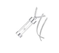 osiuujkw Colgante de acero inoxidable con forma de reloj arena transparente, ideal para llevar con cenizas. Elegante y único, que atesorará a sus seres queridos. Urna acero inoxidable y cristal