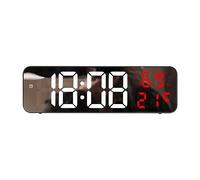 osiuujkw Gym Timer 15 Reloj Grande - Estilo Moderno Textura de Gama Carga USB Fecha Hora Temperatura Humedad Reloj de Pared ABS, Negro+Blanco+Rojo